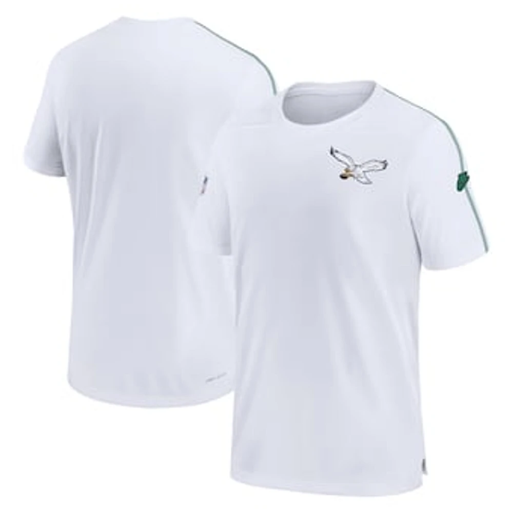 Men's Nike White Philadelphia Eagles Sideline Alternate Logo Coach Performance Top