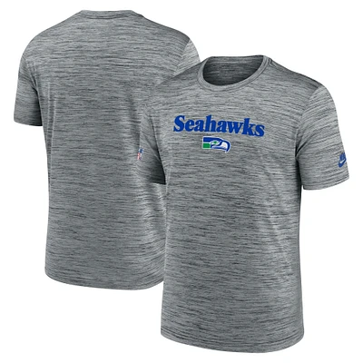 Men's Nike Gray Seattle Seahawks Sideline Velocity Throwback Logo Performance T-Shirt