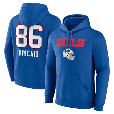 Men's Dalton Kincaid Royal Buffalo Bills Team Wordmark Player Name & Number Pullover Hoodie