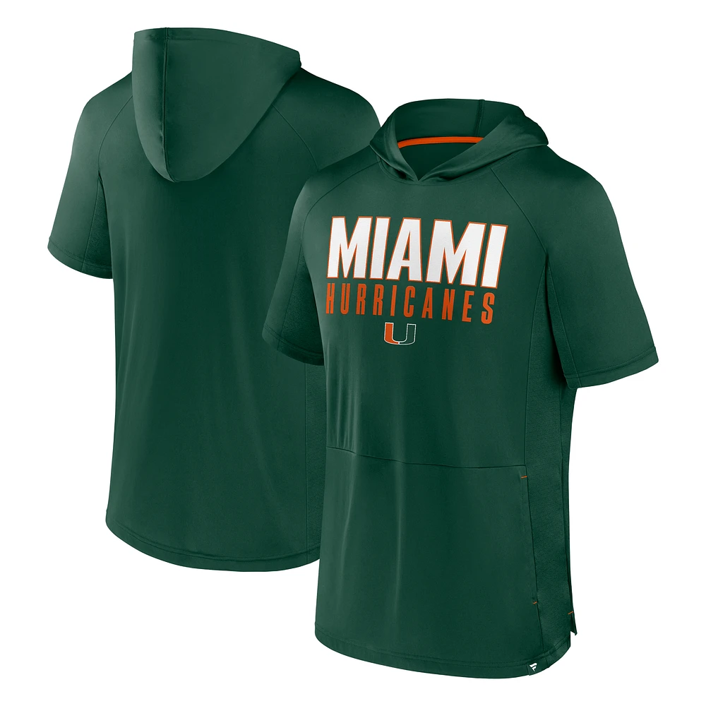 Men's Fanatics Green Miami Hurricanes Core Read Hoodie T-Shirt