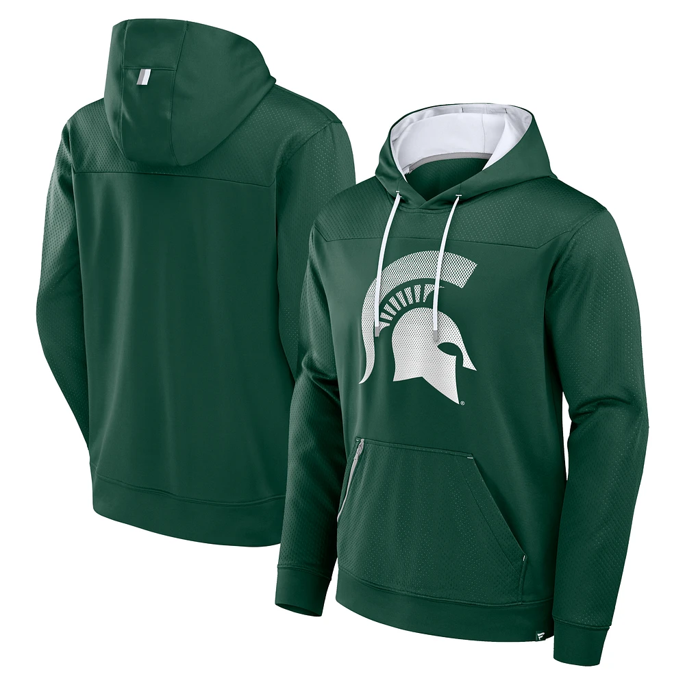 Men's Fanatics Green Michigan State Spartans Defender Dot Faded Primary Pullover Hoodie