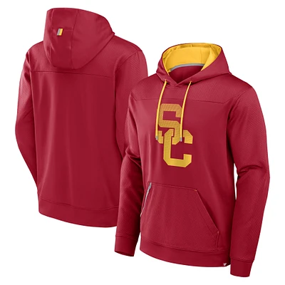 Men's Fanatics Cardinal USC Trojans Defender Dot Faded Primary Pullover Hoodie
