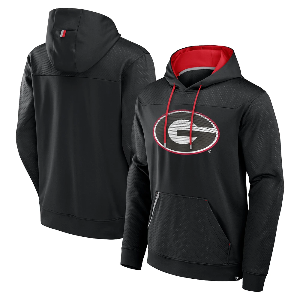 Men's Fanatics Black Georgia Bulldogs Defender Dot Faded Primary Pullover Hoodie
