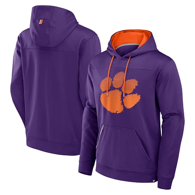 Men's Fanatics Purple Clemson Tigers Defender Dot Faded Primary Pullover Hoodie