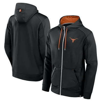 Men's Fanatics Black Texas Longhorns Defender Full-Zip Hoodie