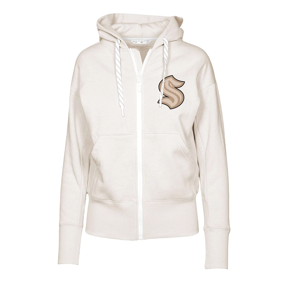 Women's Levelwear Khaki Seattle Kraken Gardinia Full-Zip Hoodie