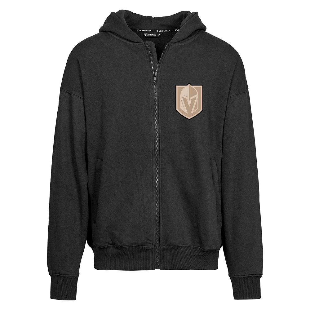 Men's Levelwear Black Vegas Golden Knights Uphill Full-Zip Hoodie