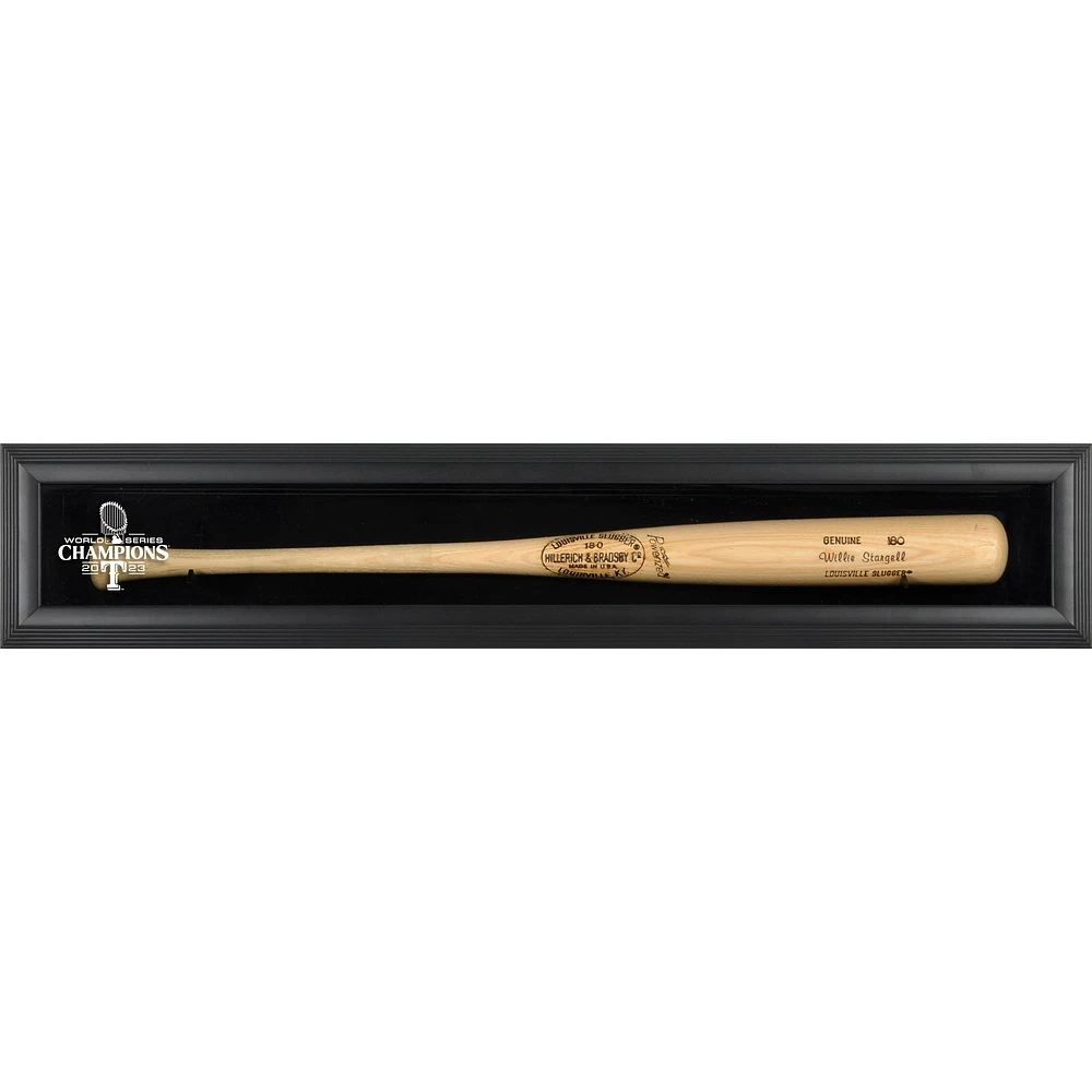 Texas Rangers 2023 MLB World Series Champions Black Framed Wall-Mounted Logo Bat Display Case