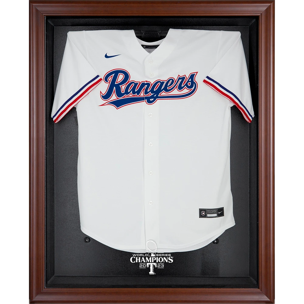 Texas Rangers 2023 World Series Champions Brown Framed Logo Jersey Display Case