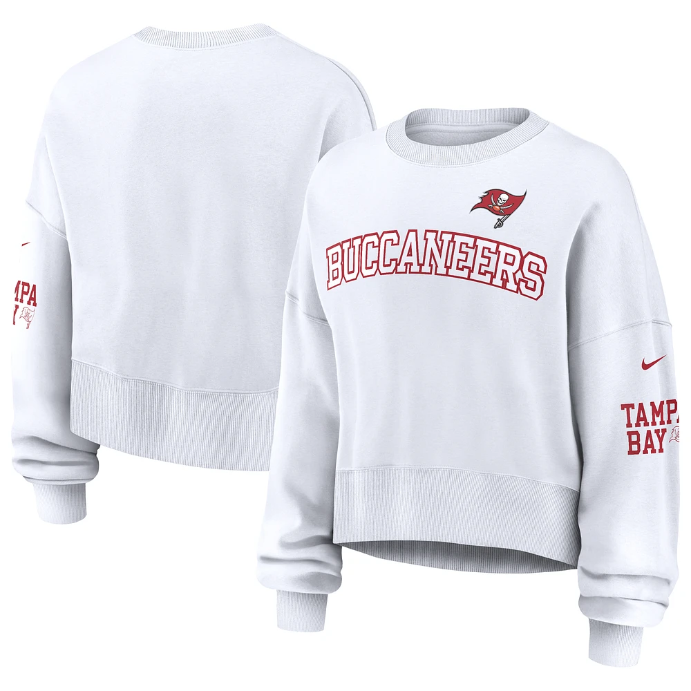 Women's Nike White Tampa Bay Buccaneers Oversized Pullover Sweatshirt
