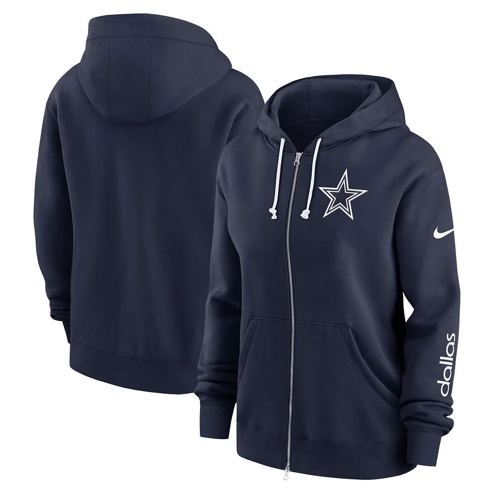 Women's Nike Navy Dallas Cowboys Plus Phoenix Full-Zip Hoodie