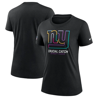 Women's Nike Black New York Giants 2024 NFL Crucial Catch Tri-Blend T-Shirt