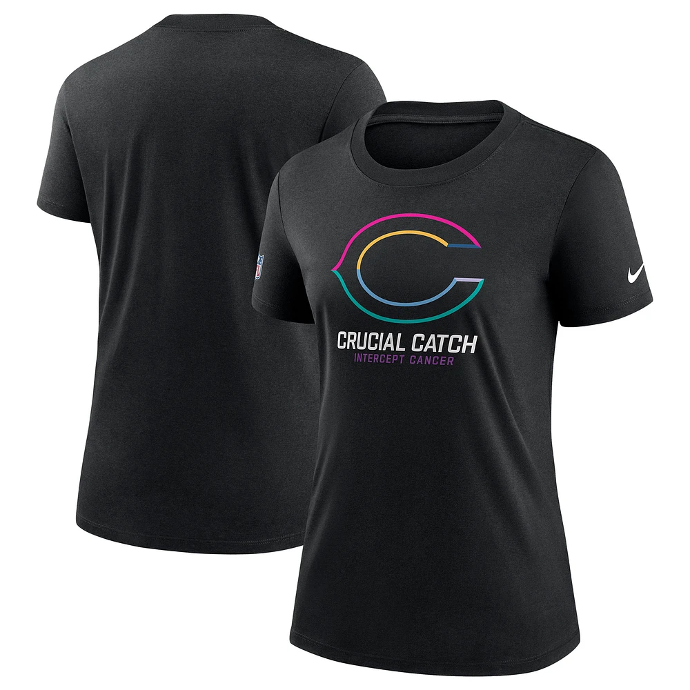 Women's Nike Black Chicago Bears 2024 NFL Crucial Catch Tri-Blend T-Shirt
