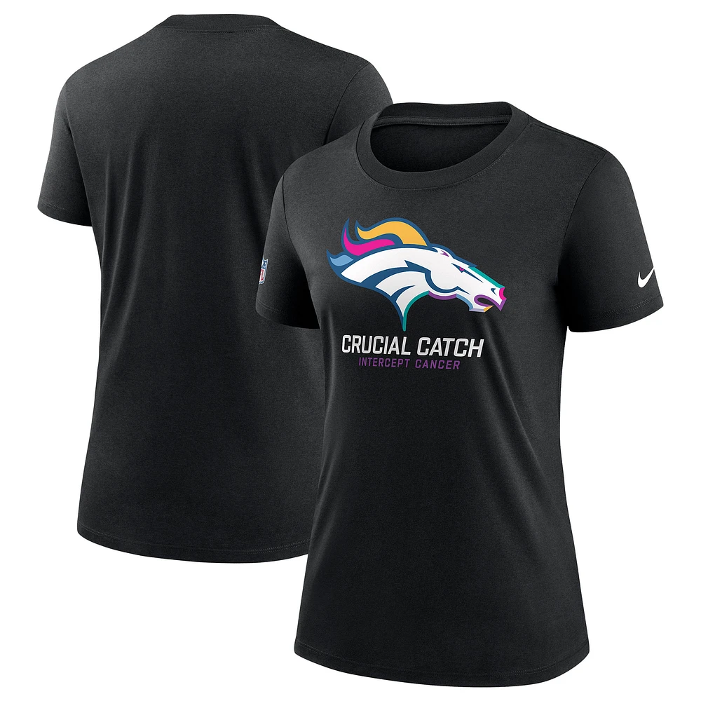 Women's Nike Black Denver Broncos 2024 NFL Crucial Catch Tri-Blend T-Shirt