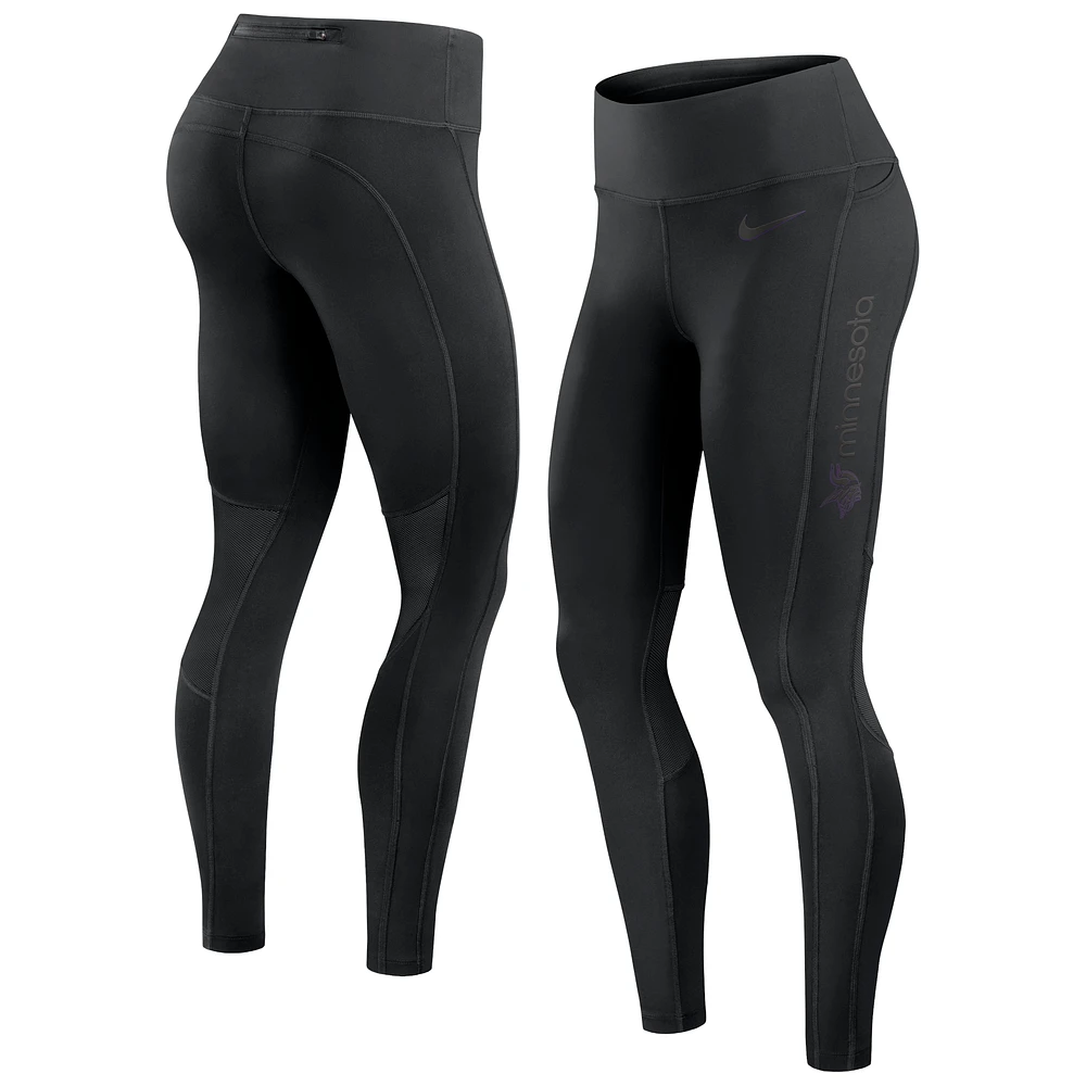 Women's Nike Black Minnesota Vikings Edge Wordmark Performance Leggings