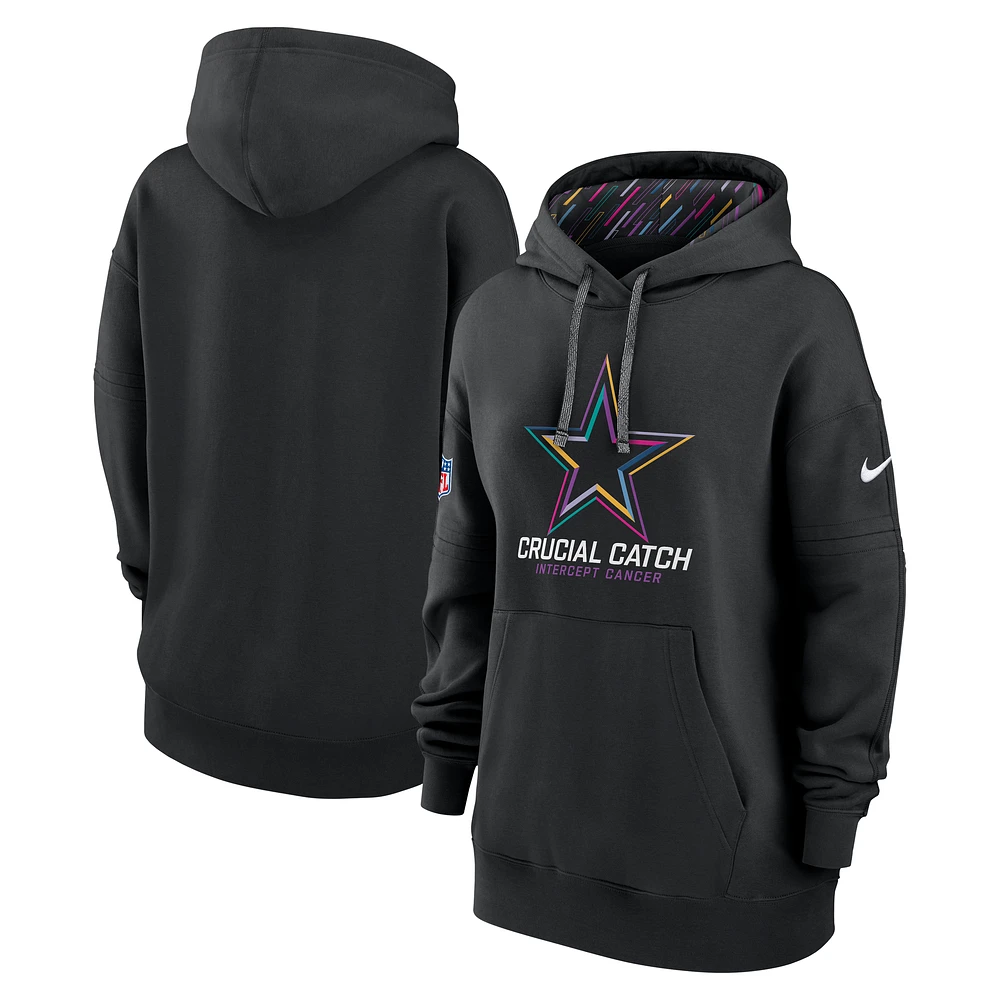 Women's Nike Black Dallas Cowboys 2024 NFL Crucial Catch Club Pullover Hoodie