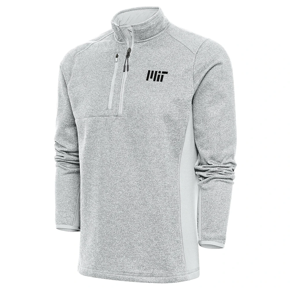 Men's Antigua Gray MIT Engineers Course Quarter-Zip Pullover Sweatshirt