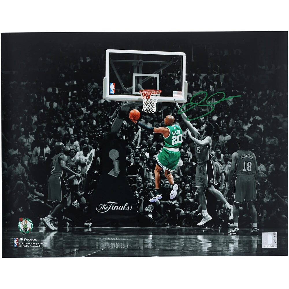 Ray Allen Boston Celtics Autographed 11" x 14" 2008 NBA Finals Spotlight Photograph