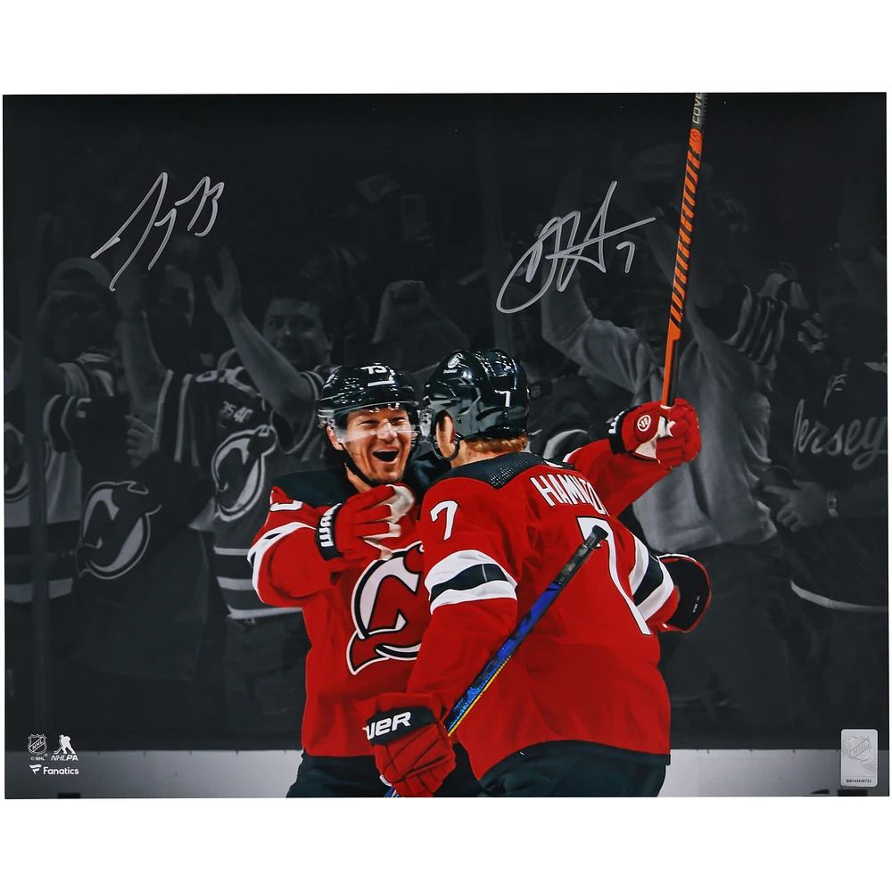 Tyler Toffoli & Dougie Hamilton New Jersey Devils Autographed 16" x 20" Dual Spotlight Photograph