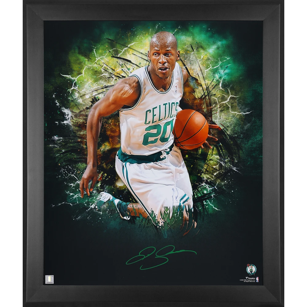 Ray Allen Boston Celtics Autographed Framed 20 " x 24" In Focus Photograph