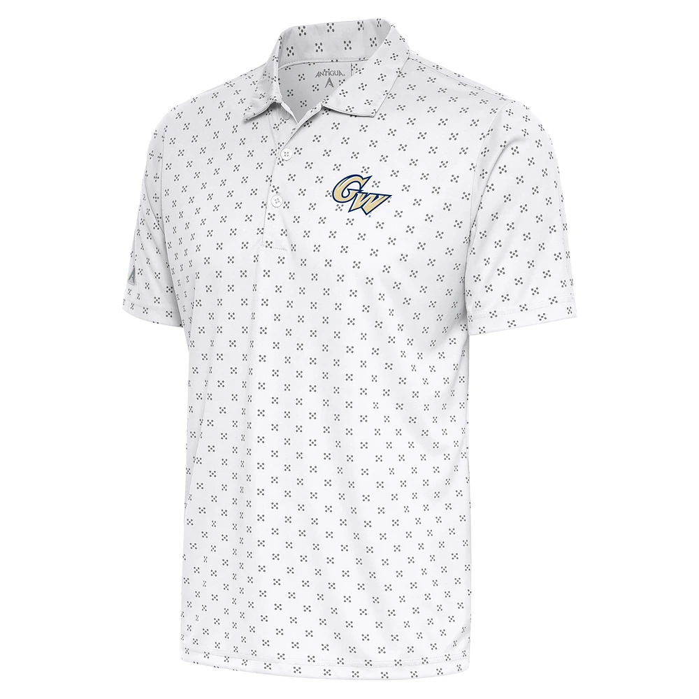 Men's Antigua White George Washington University Spark Polo