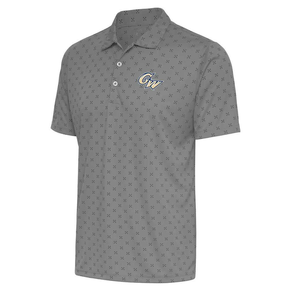 Men's Antigua Steel George Washington University Spark Polo