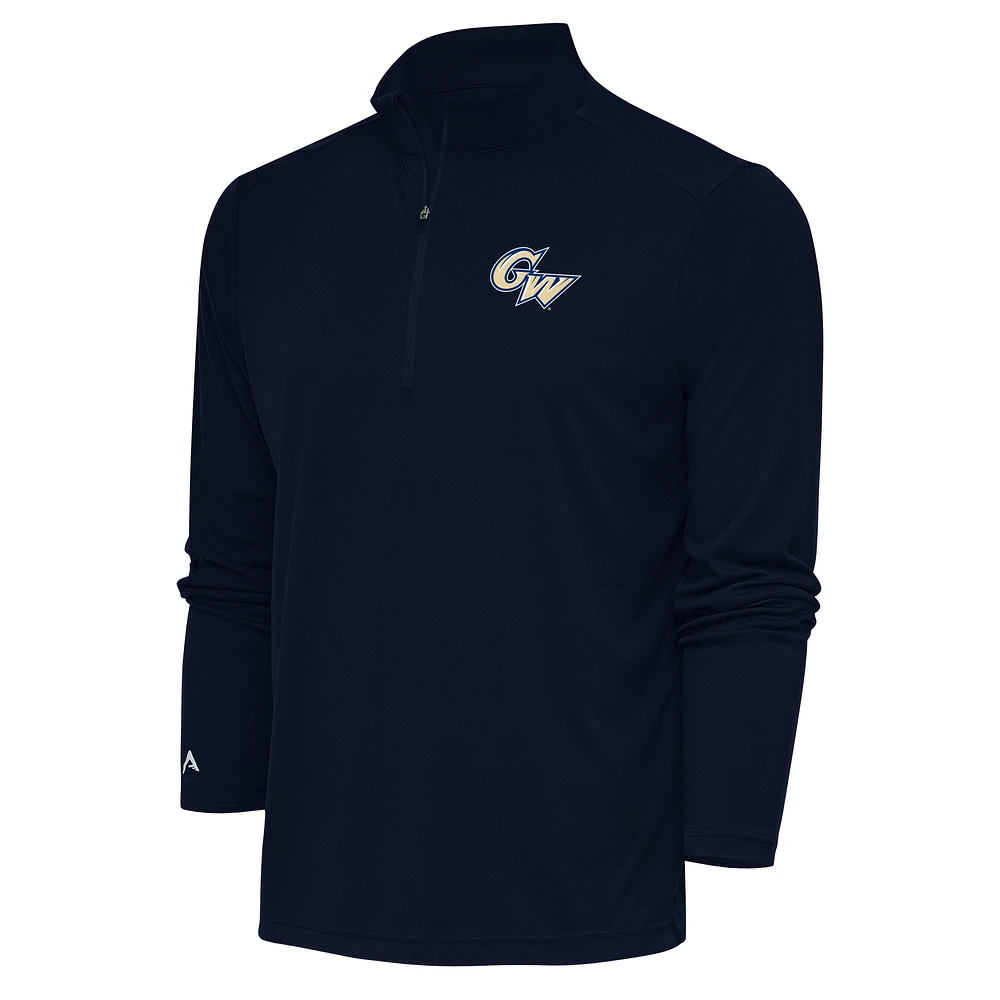 Men's Antigua Navy George Washington University Tribute Quarter-Zip Pullover Top