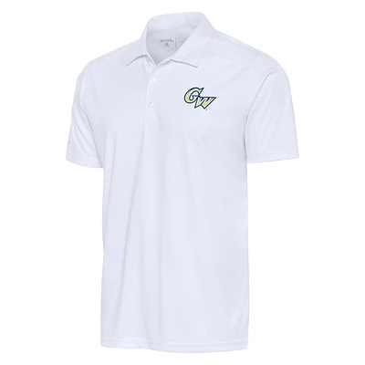 Men's Antigua White George Washington University Tribute Polo