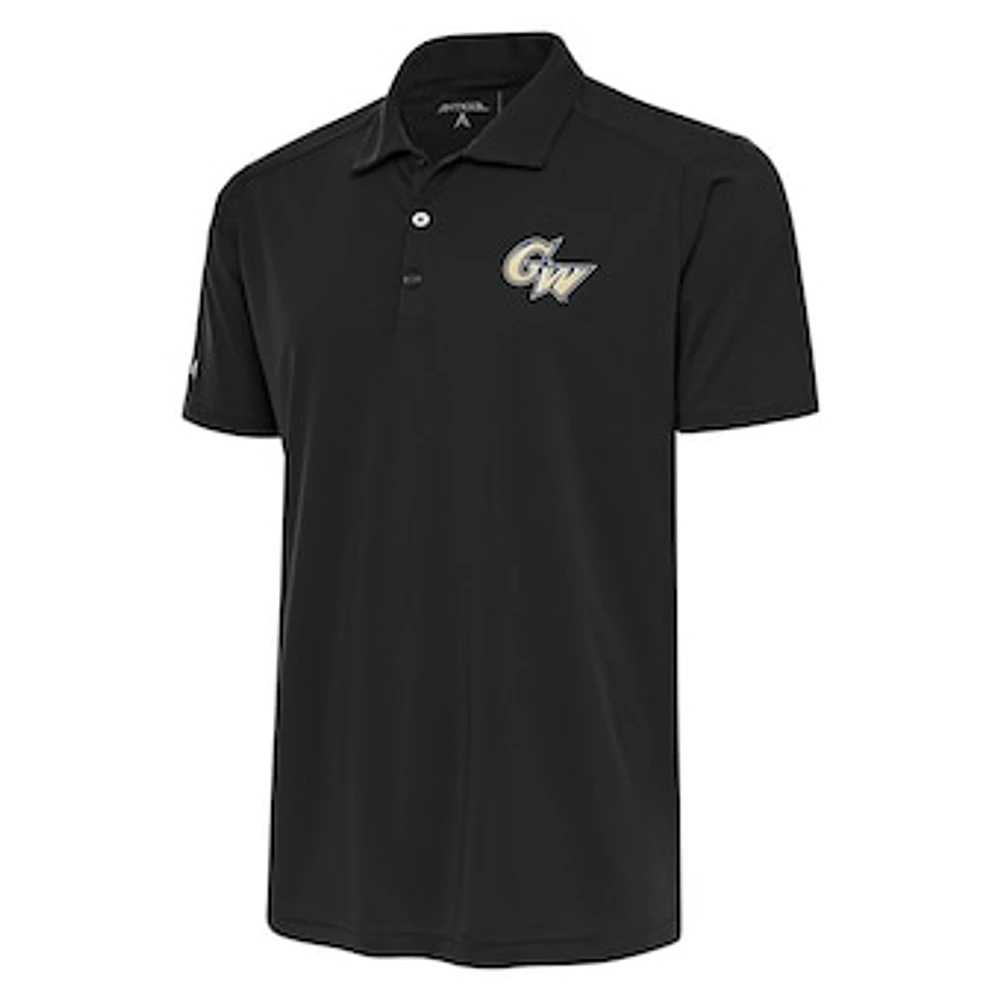 Men's Antigua Black George Washington University Tribute Polo