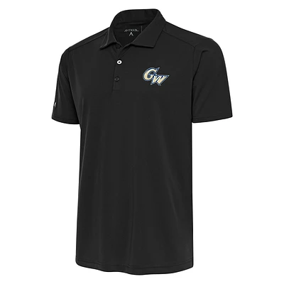 Men's Antigua Black George Washington University Tribute Polo