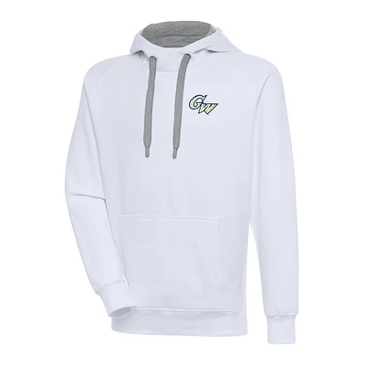 Men's Antigua White George Washington University Victory Pullover Hoodie