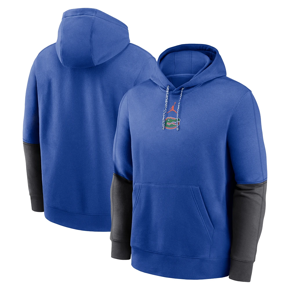 Men's Jordan Brand Royal/Anthracite Florida Gators 2024 Sideline Club Pullover Hoodie