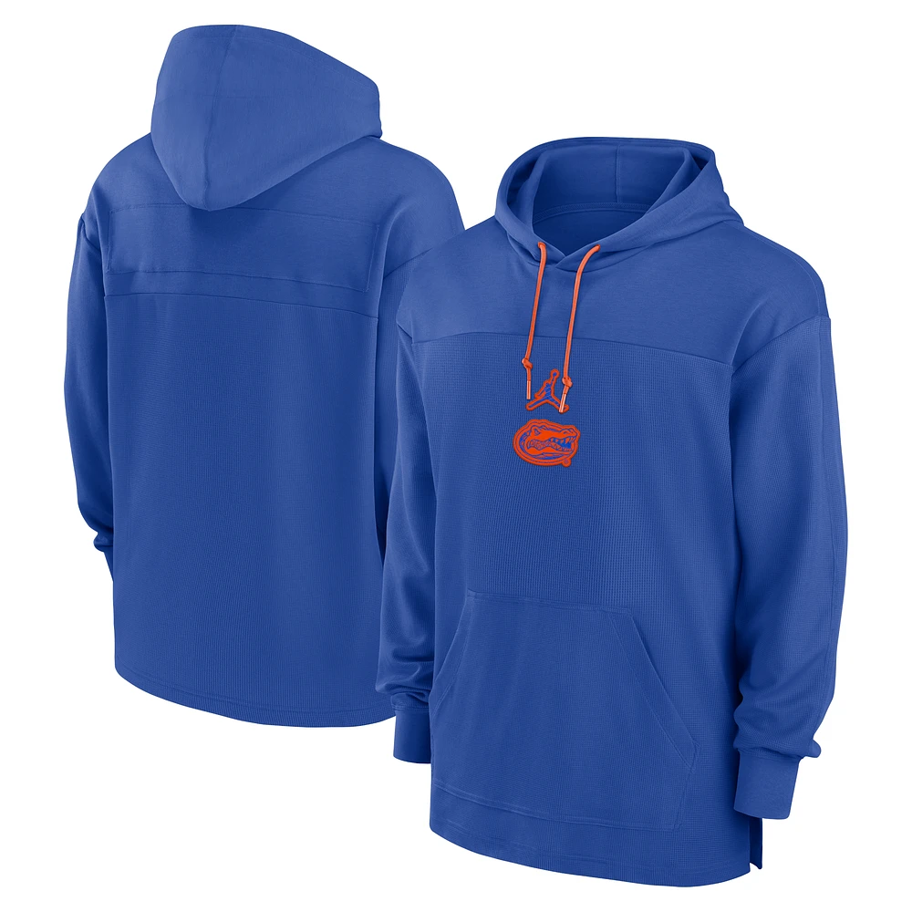 Men's Jordan Brand Royal Florida Gators 2024 Sideline Jersey Performance Pullover Hoodie