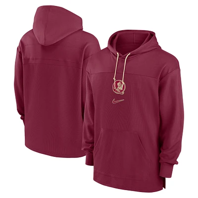Men's Nike Garnet Florida State Seminoles 2024 Sideline Jersey Performance Pullover Hoodie