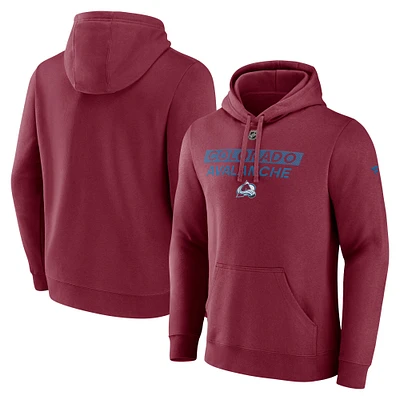 Men's Fanatics Burgundy Colorado Avalanche Authentic Pro Core Primary Fleece Pullover Hoodie