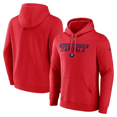 Men's Fanatics Red Washington Capitals Authentic Pro Core Primary Fleece Pullover Hoodie