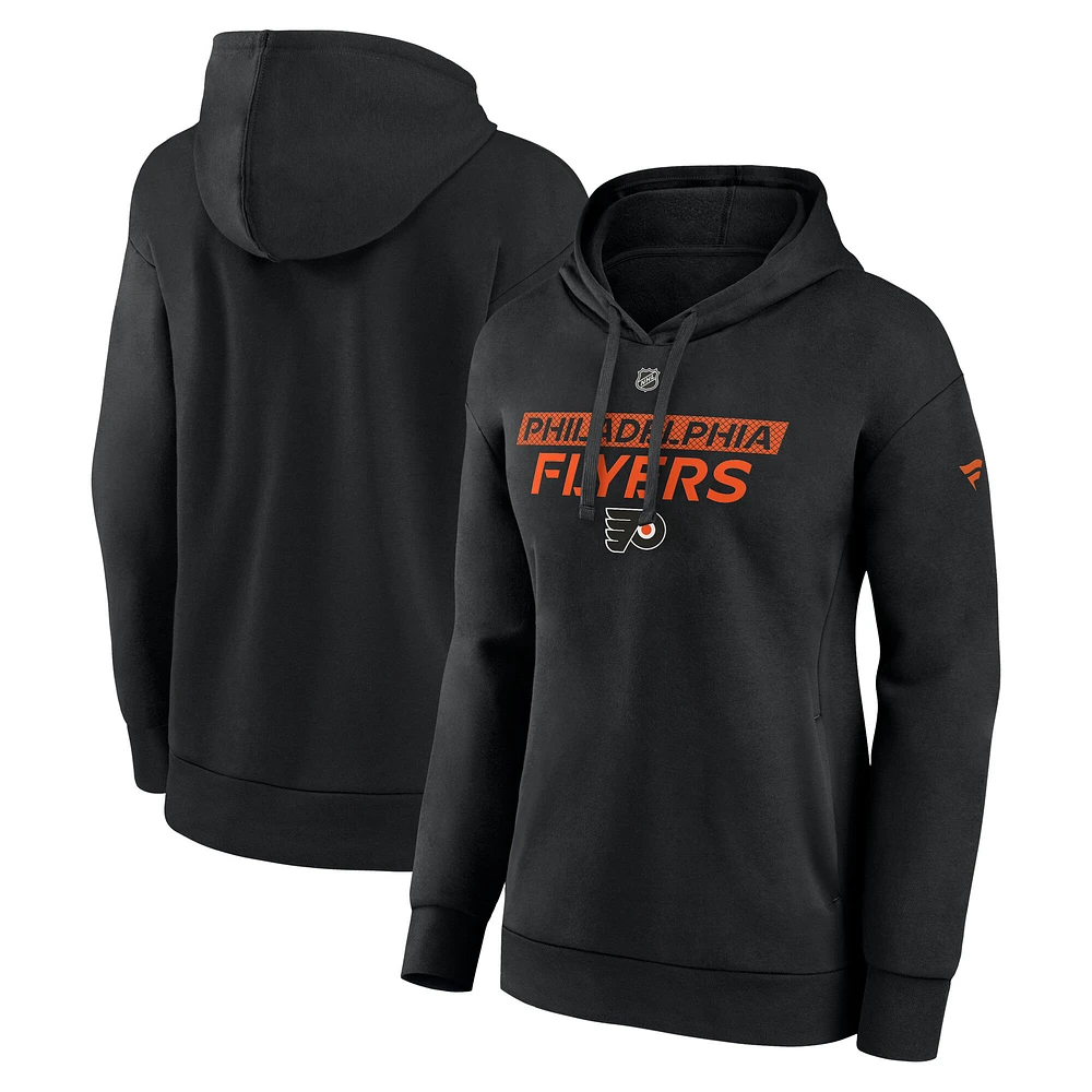 Women's Fanatics Black Philadelphia Flyers Authentic Pro Core Primary Fleece Pullover Hoodie