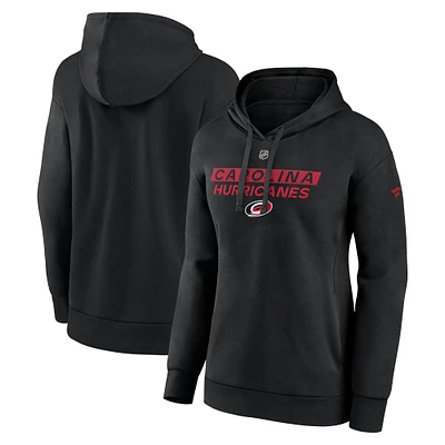Women's Fanatics Black Carolina Hurricanes Authentic Pro Core Primary Fleece Pullover Hoodie