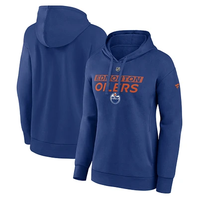 Women's Fanatics Blue Edmonton Oilers Authentic Pro Core Primary Fleece Pullover Hoodie