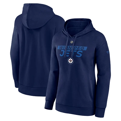 Women's Fanatics Navy Winnipeg Jets Authentic Pro Core Primary Fleece Pullover Hoodie