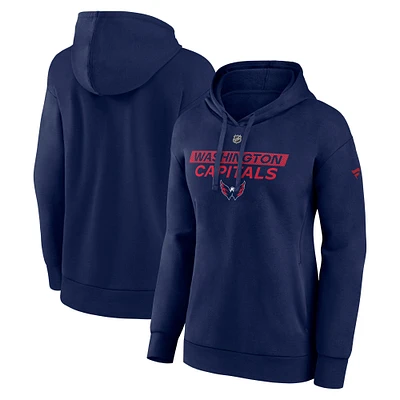Women's Fanatics Navy Washington Capitals Authentic Pro Core Primary Fleece Pullover Hoodie