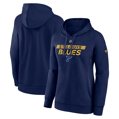 Women's Fanatics Navy St. Louis Blues Authentic Pro Core Primary Fleece Pullover Hoodie