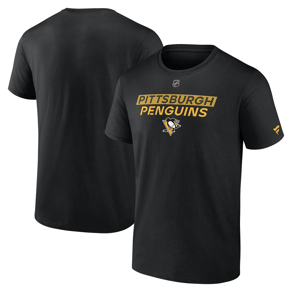 Men's Fanatics Black Pittsburgh Penguins Authentic Pro Core Primary T-Shirt