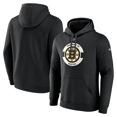 Men's Fanatics Black Boston Bruins Authentic Pro Core Secondary Fleece Pullover Hoodie