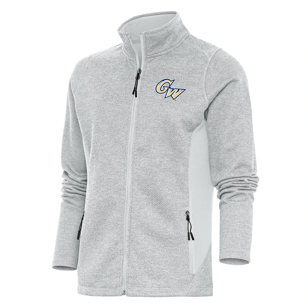 Women's Antigua Gray George Washington University Full-Zip Course Jacket