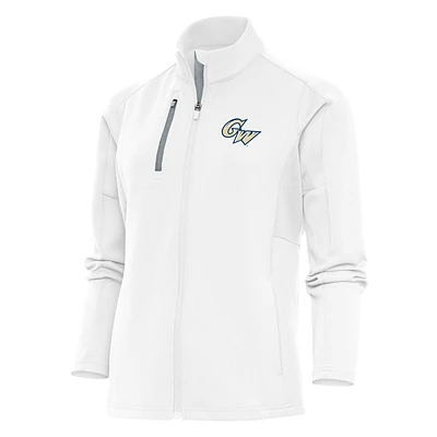 Women's Antigua White George Washington University Generation Full-Zip Jacket