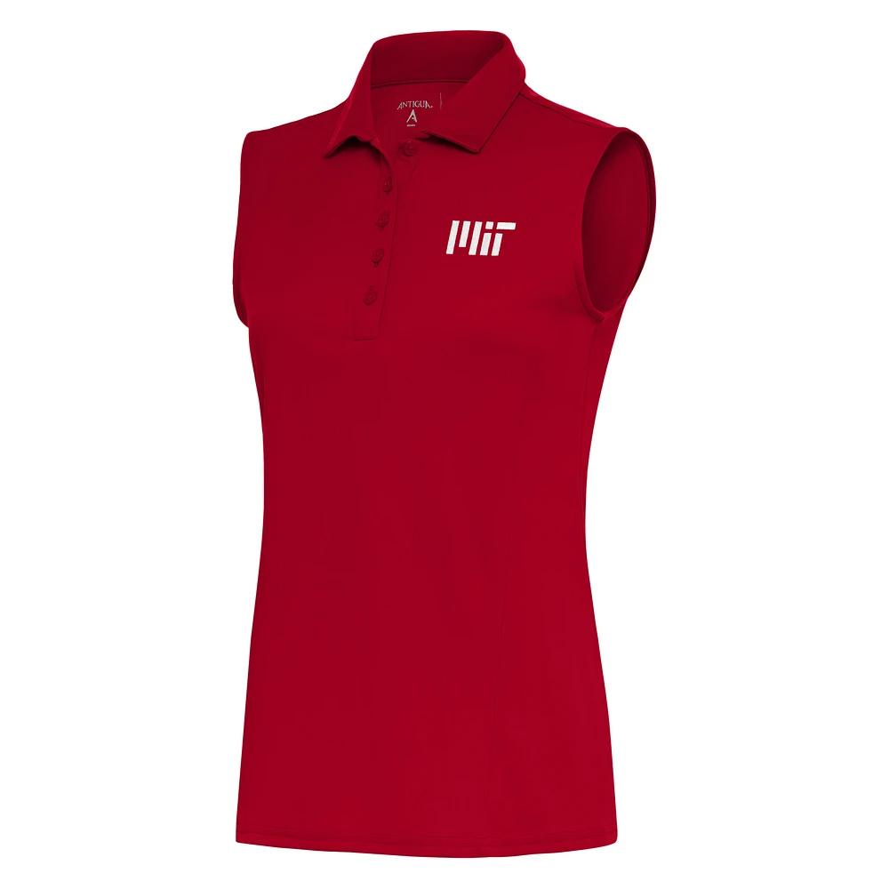 Women's Antigua Red MIT Engineers Tribute Sleeveless Polo