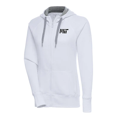 Women's Antigua White MIT Engineers Victory Full-Zip Hoodie