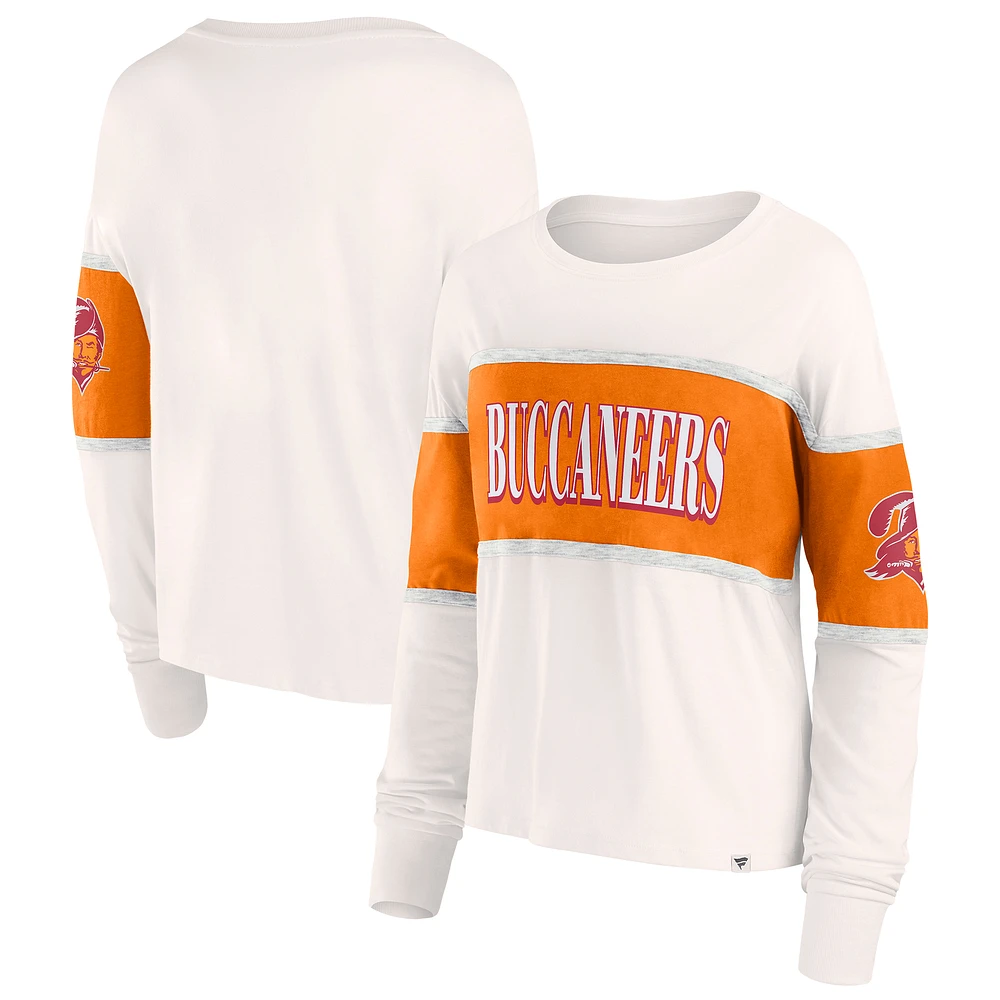 Women's Fanatics Cream Tampa Bay Buccaneers Antique Block Long Sleeve T-Shirt