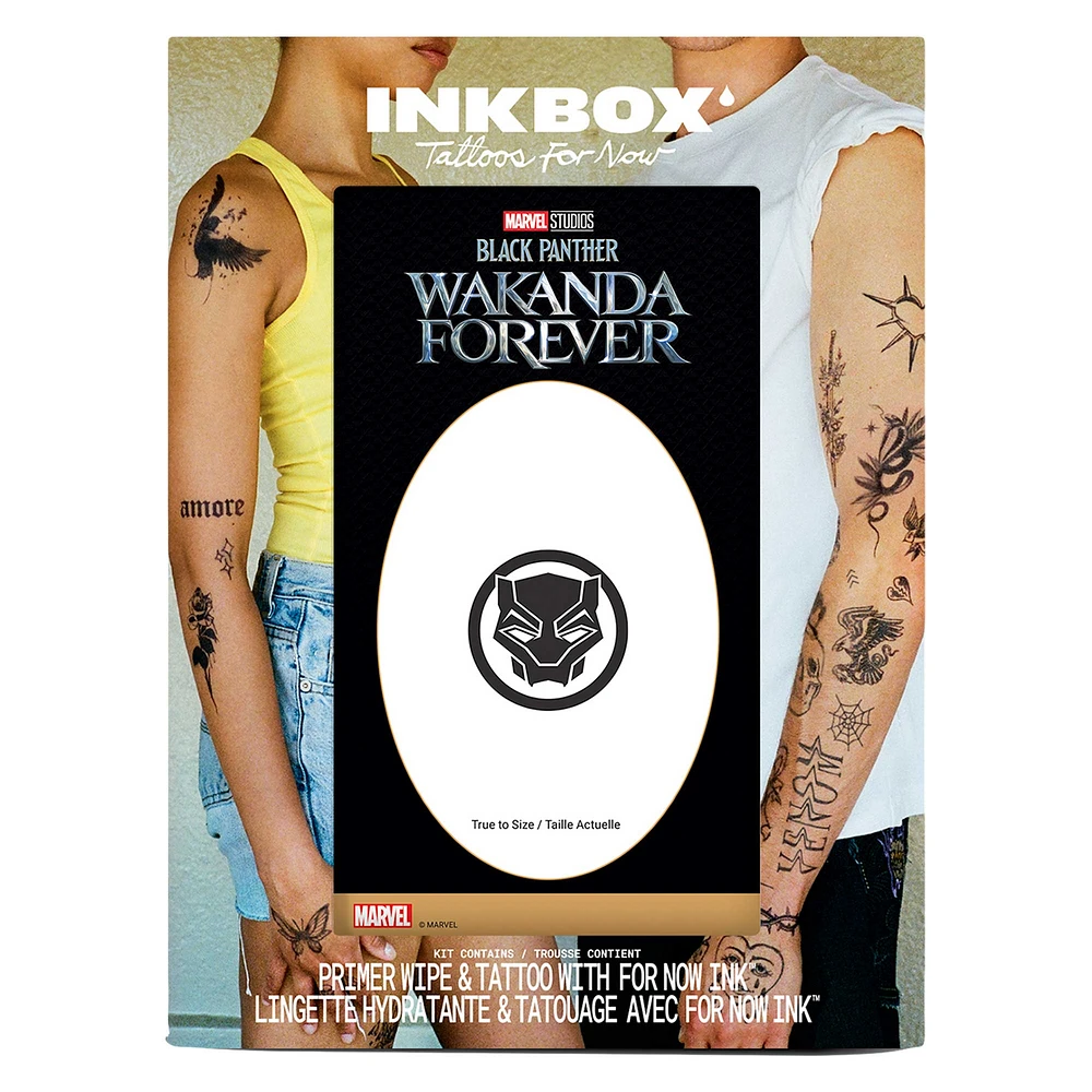 Inkbox T'Challa Black Panther 2" x 2" Temporary Tattoo